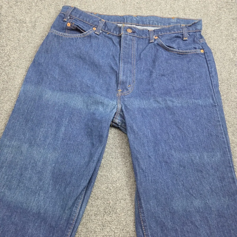 Vintage Levis 509 Jeans 38x32 Blue Orange Tab 80s USA Made Straight Leg 509-0217